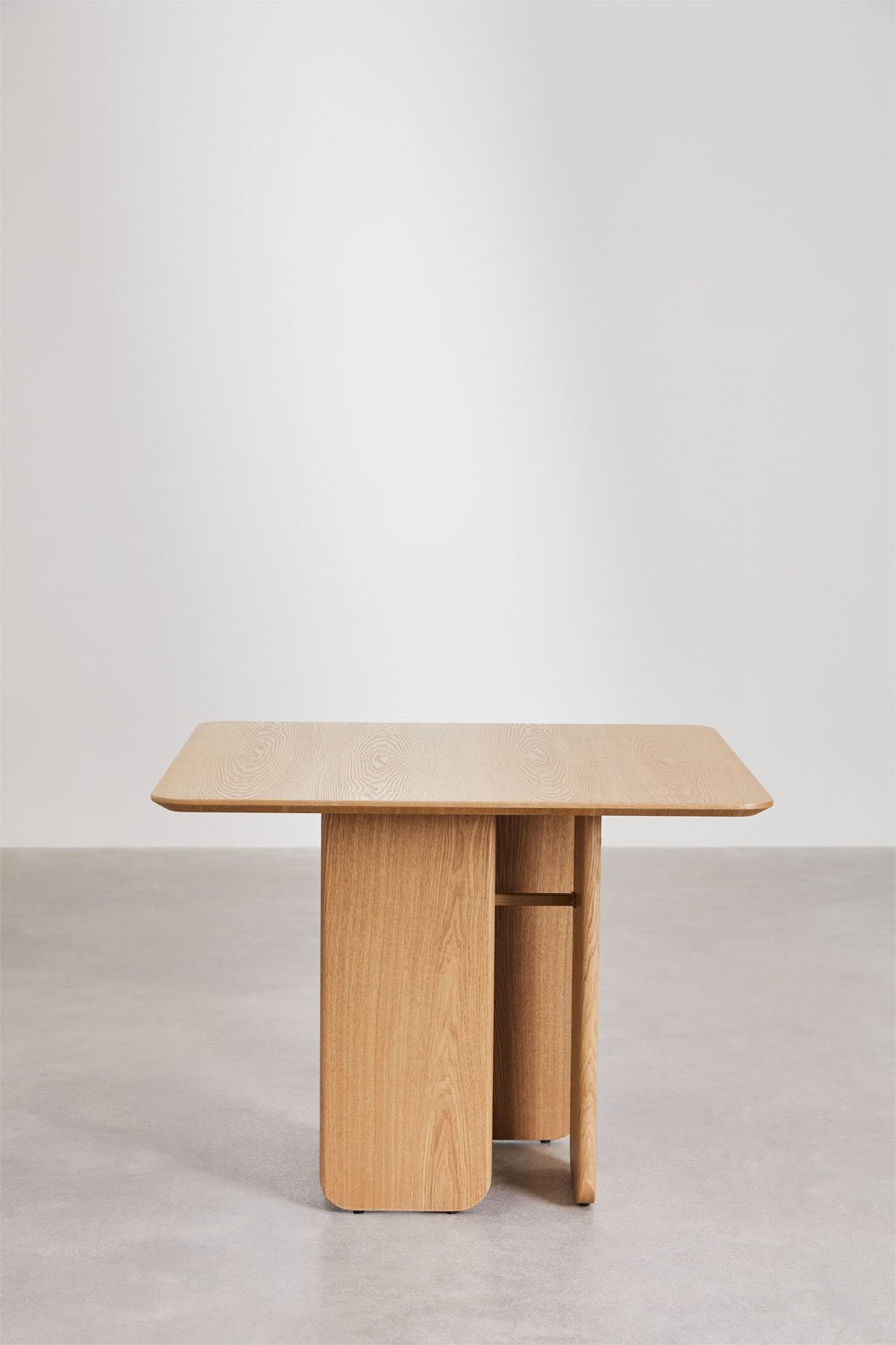 Tavolo da pranzo quadrato 100x100 cm in MDF e impiallacciatura di frassino Ginger