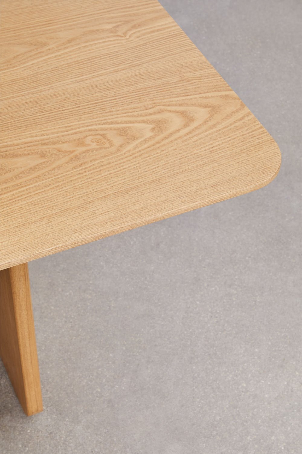 Tavolo da pranzo quadrato 100x100 cm in MDF e impiallacciatura di frassino Ginger