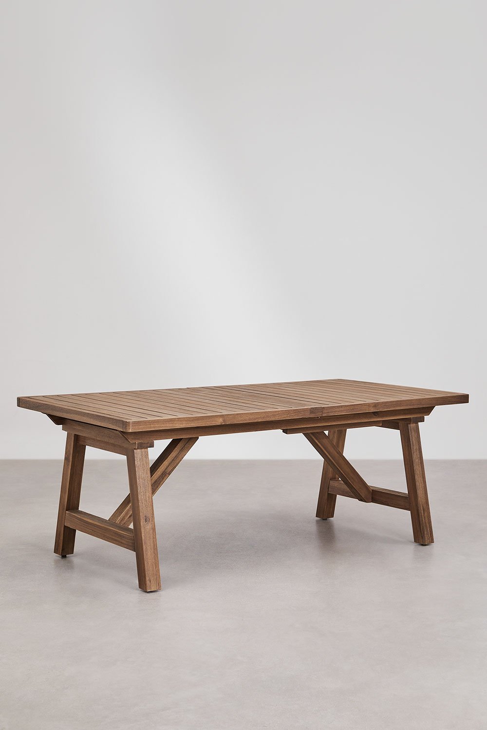 Tavolo da pranzo rettangolare 200-260-320x100 cm allungabile in legno di acacia Dubai