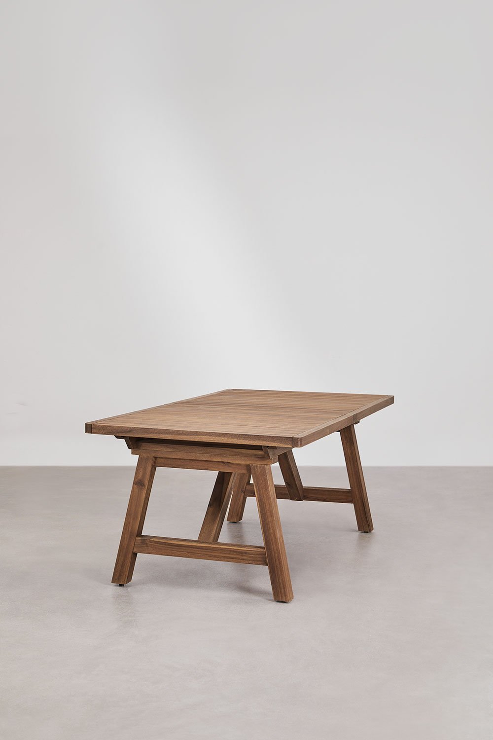 Tavolo da pranzo rettangolare 200-260-320x100 cm allungabile in legno di acacia Dubai