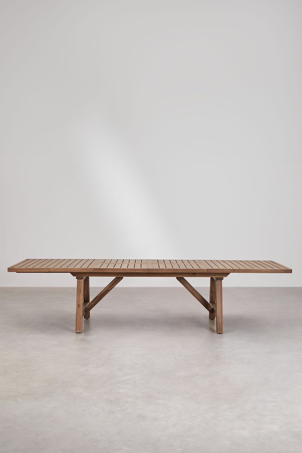 Tavolo da pranzo rettangolare 200-260-320x100 cm allungabile in legno di acacia Dubai
