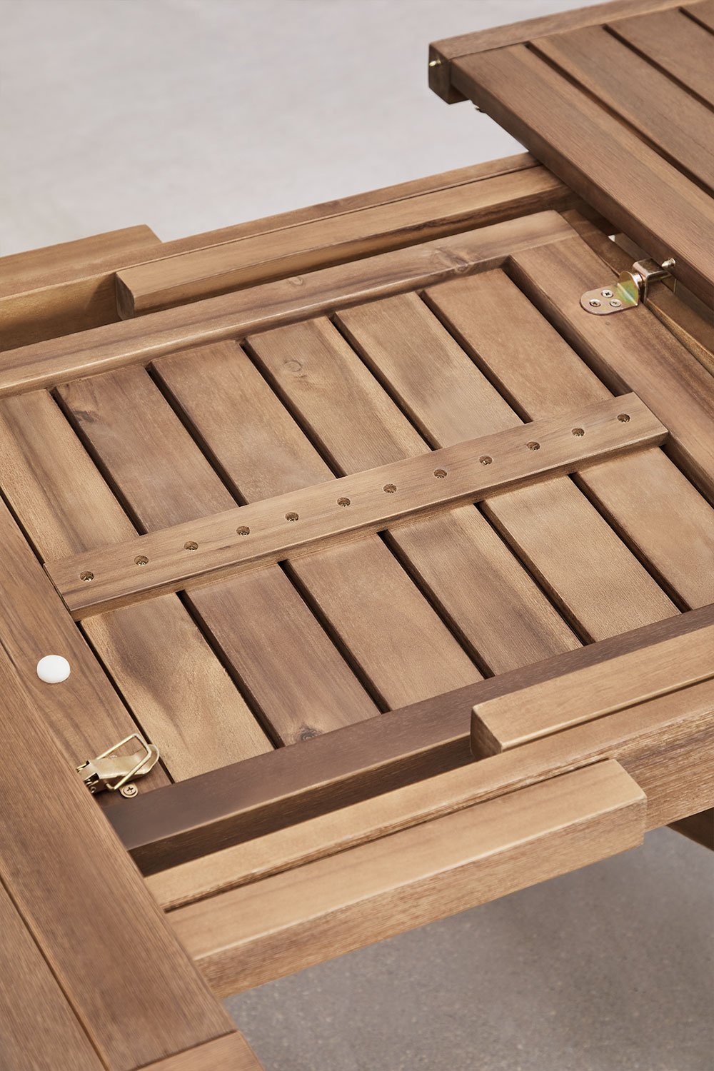 Tavolo da pranzo rettangolare 200-260-320x100 cm allungabile in legno di acacia Dubai