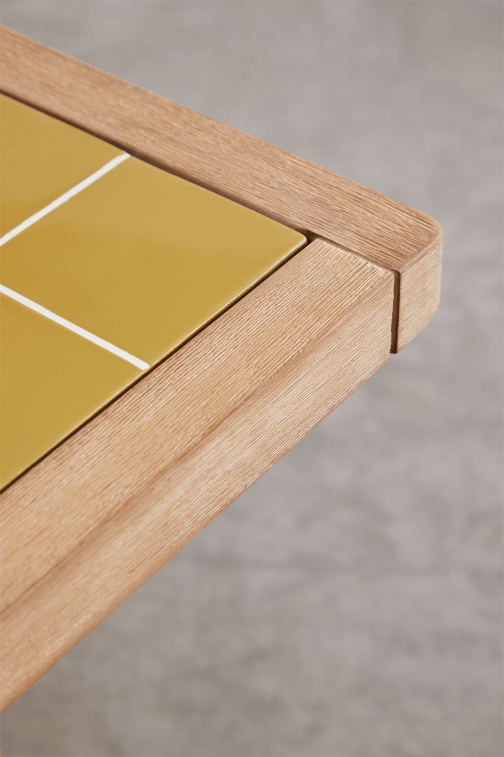 Tavolo da pranzo rettangolare 200x100 cm in legno di acacia e piastrelle Dubai