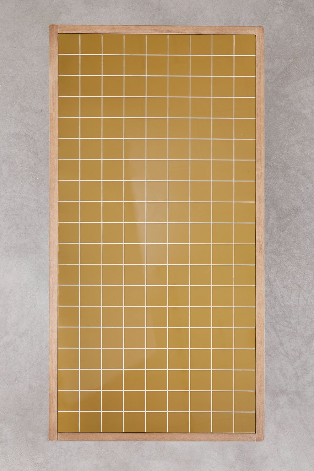 Tavolo da pranzo rettangolare 200x100 cm in legno di acacia e piastrelle Dubai