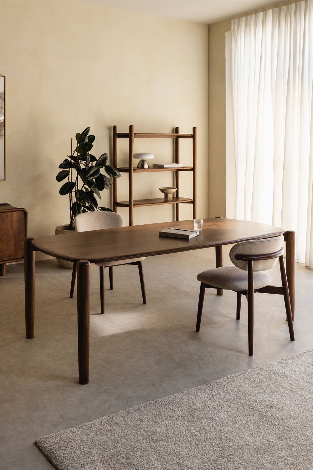 Tavolo da pranzo rettangolare 200x90 cm in legno di mango Gina