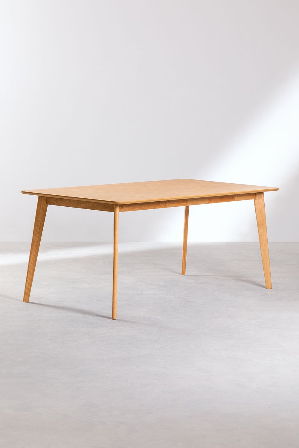 Tavolo da pranzo rettangolare 180x90 cm in MDF e legno di gomma Kerhen