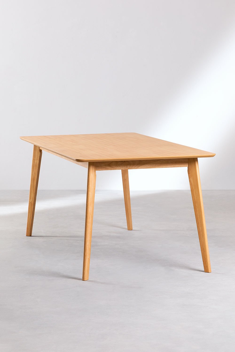 Tavolo da pranzo rettangolare 180x90 cm in MDF e legno di gomma Kerhen