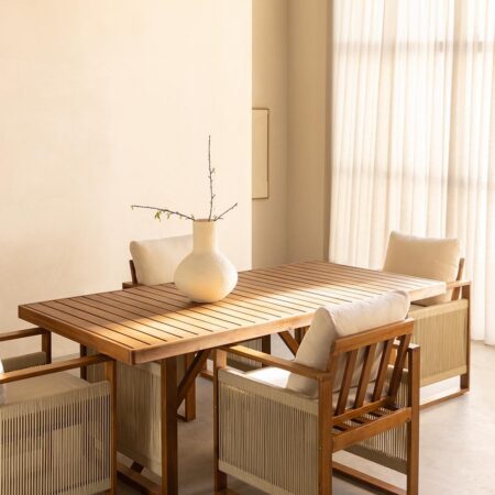 Tavolo da Pranzo Rettangolare in Legno di Acacia (200x100 cm) Nayely