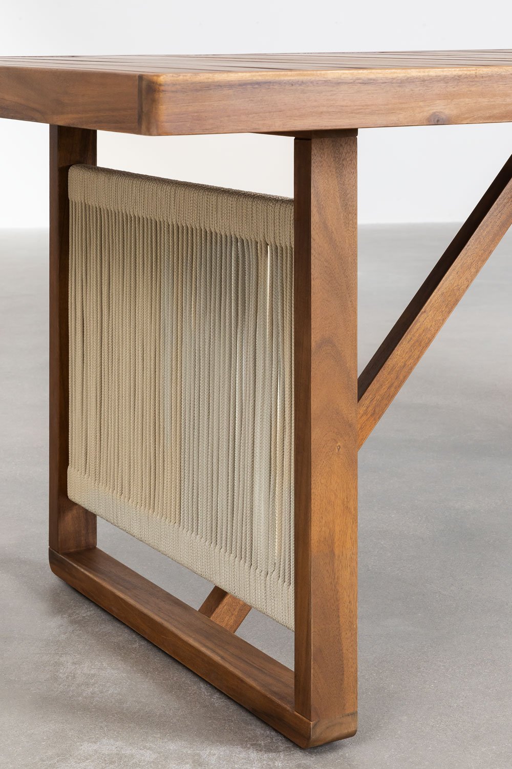 Tavolo da Pranzo Rettangolare in Legno di Acacia (200x100 cm) Nayely