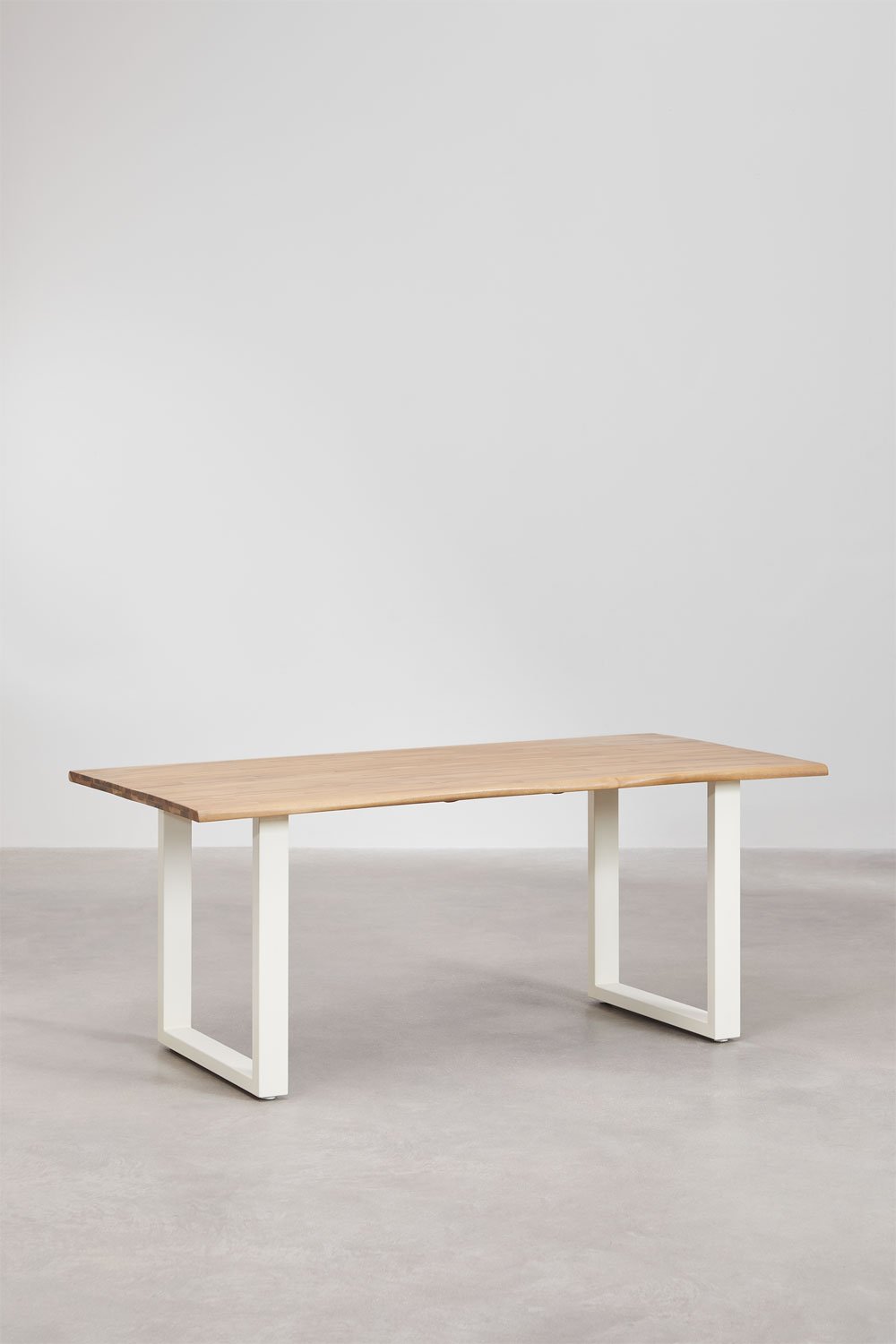 Tavola da pranzo rettangolare in legno di acacia e acciaio (180x90 cm) Maupi