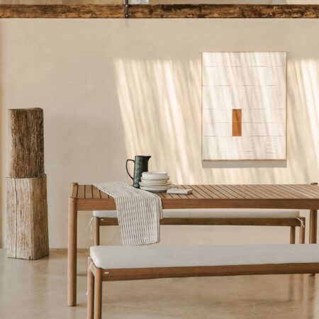 Tavolo da pranzo rettangolare in legno di eucalipto (200x100 cm) Aderyn
