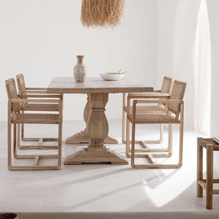 Tavolo da pranzo rettangolare in legno di mango (180x100 cm) Sanzia