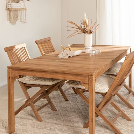 Tavolo da Pranzo Rettangolare in Legno di Teak (200x100 cm) Donal