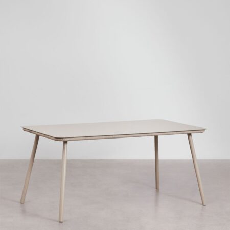 Tavolo da pranzo rettangolare in vetro e alluminio (160x90 cm) Arhiza