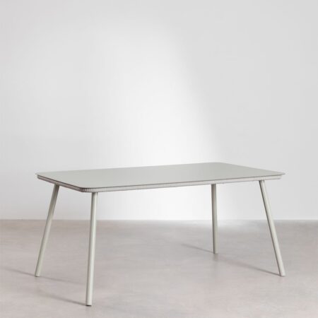 Tavolo da pranzo rettangolare in vetro e alluminio (160x90 cm) Arhiza