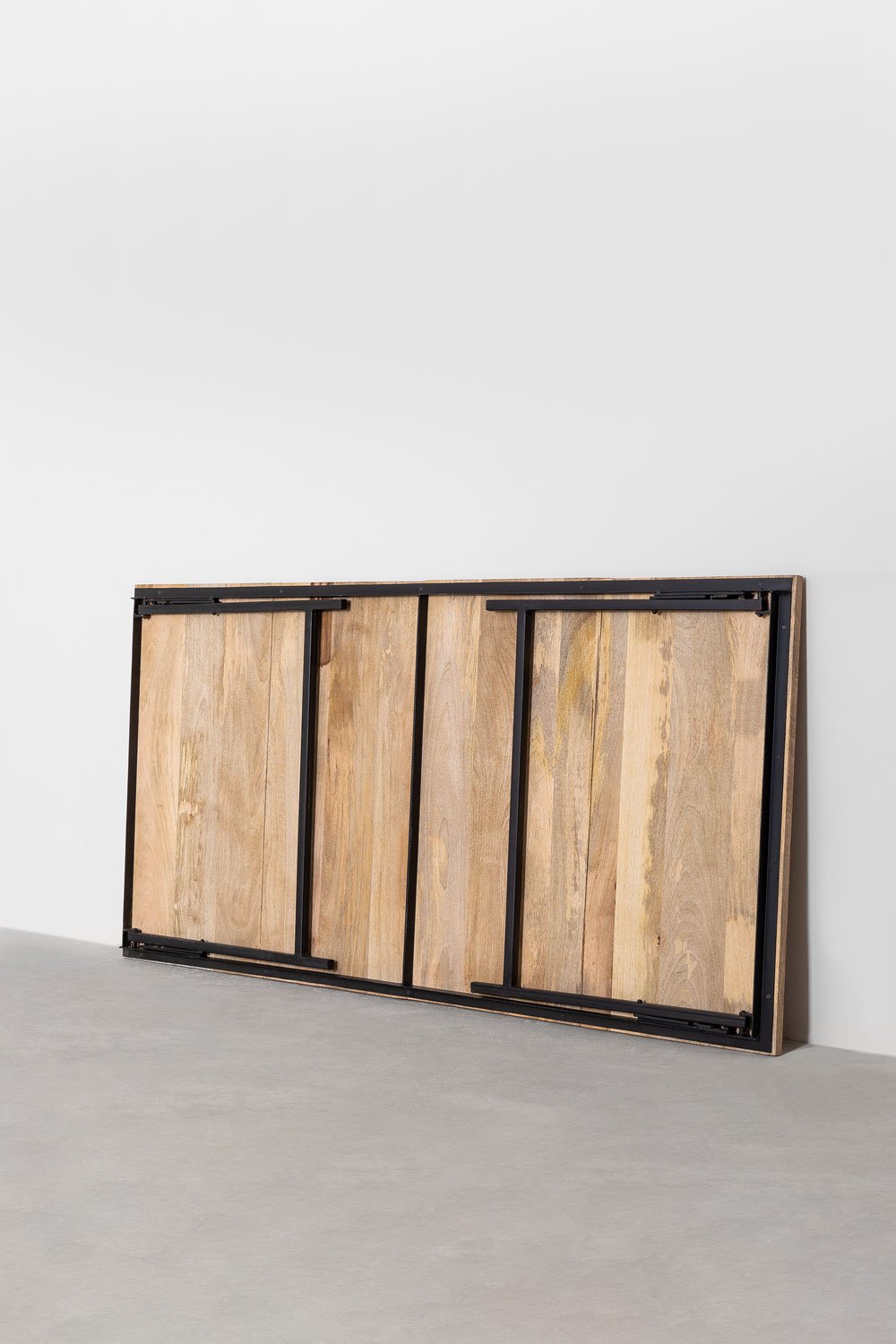 Tavolo da pranzo rettangolare pieghevole in legno di mango e metallo (200x100 cm) Fer