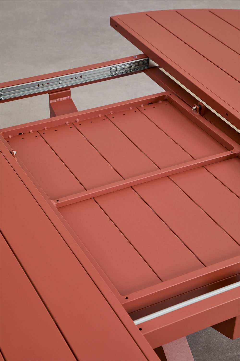 Tavolo da pranzo rotondo estensibile 145-200x145 cm in alluminio Barces