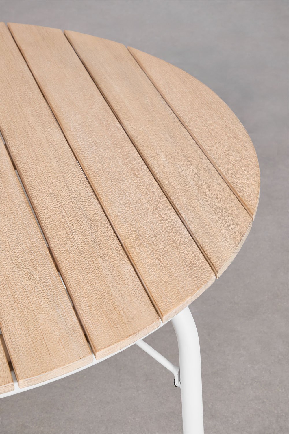 Tavolo da Pranzo Rotondo in Alluminio e Legno di Acacia (Ø100 cm) Basper