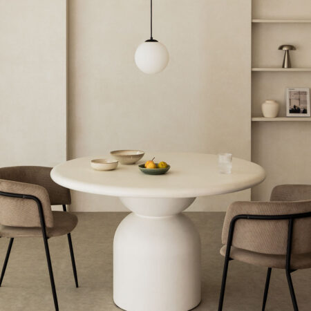 Tavolo da pranzo rotondo in cemento Verenis (Ø120 cm)