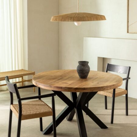 Tavolo da Pranzo Rotondo in Legno di Acacia (Ø120 cm) Corana
