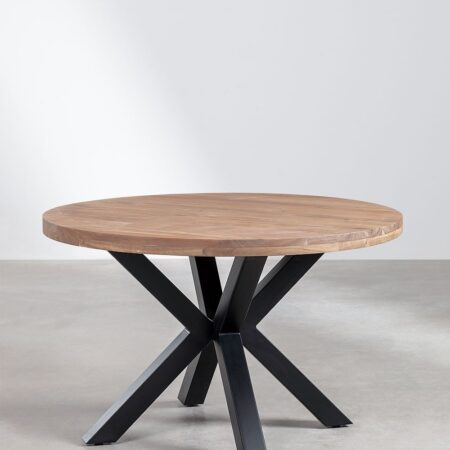 Tavolo da Pranzo Rotondo in Legno di Acacia (Ø120 cm) Corana