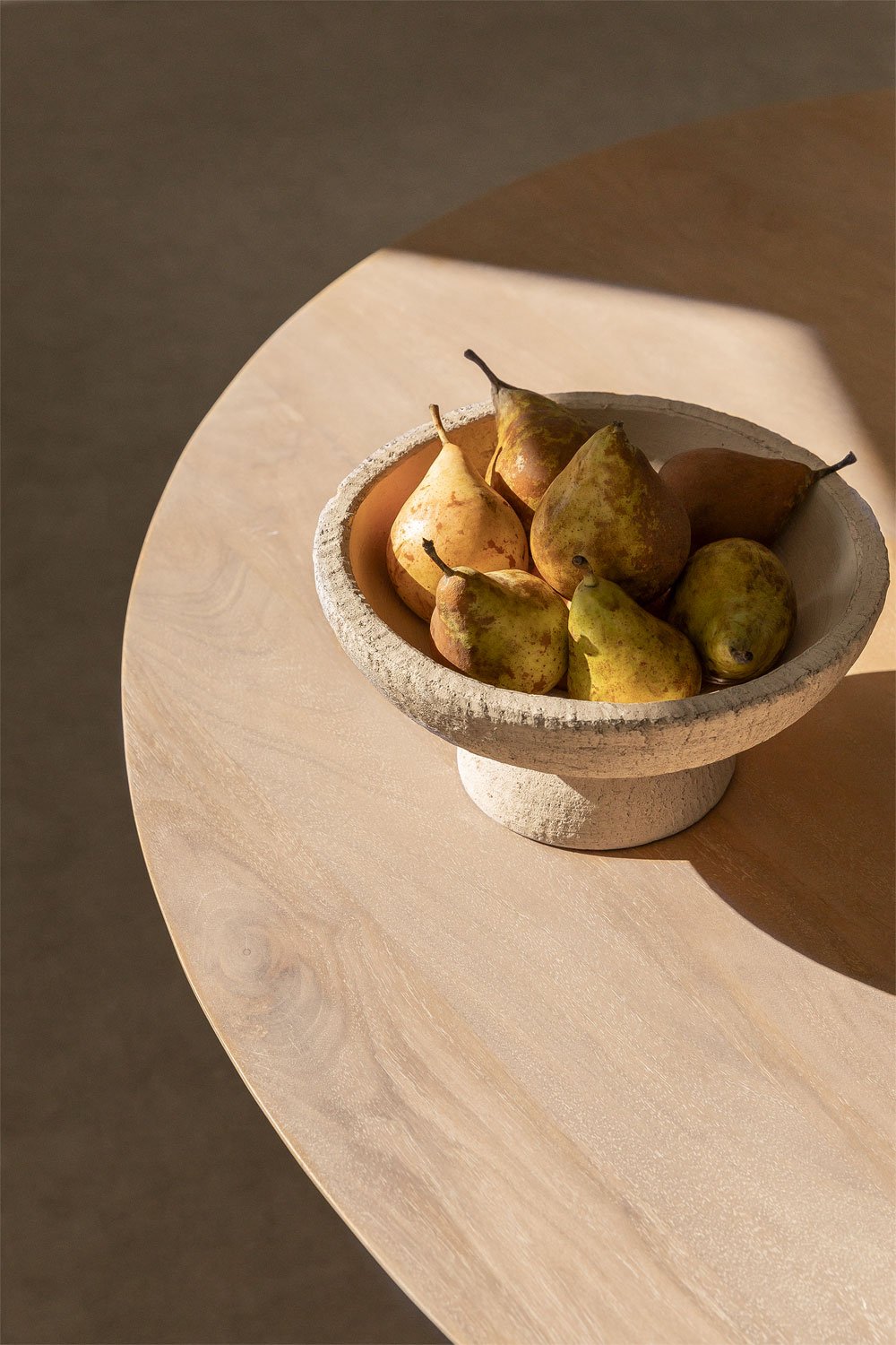 Tavolo da pranzo rotondo in legno di mango e rattan (Ø140 cm) Suzane