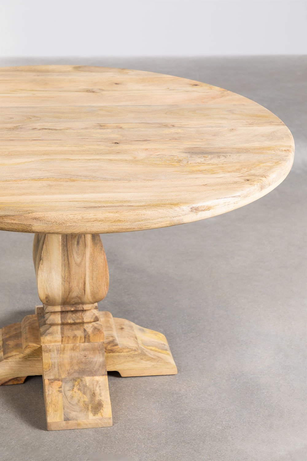 Tavolo da pranzo rotondo in legno di mango Rusbby