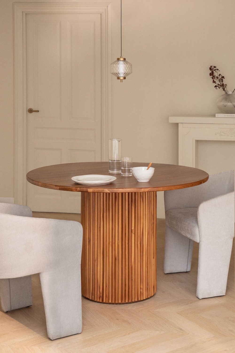 Tavolo da pranzo rotondo in legno di teak (Ø120 cm) Randall Mate