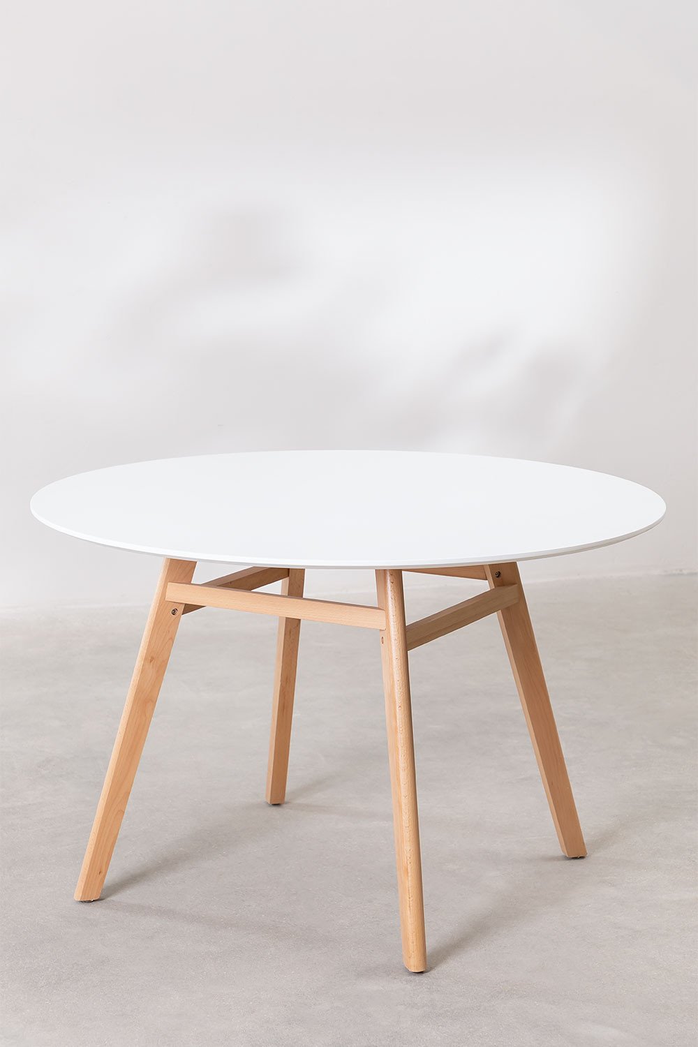 Tavolo da pranzo rotondo in MDF e legno di faggio Scand Nordic