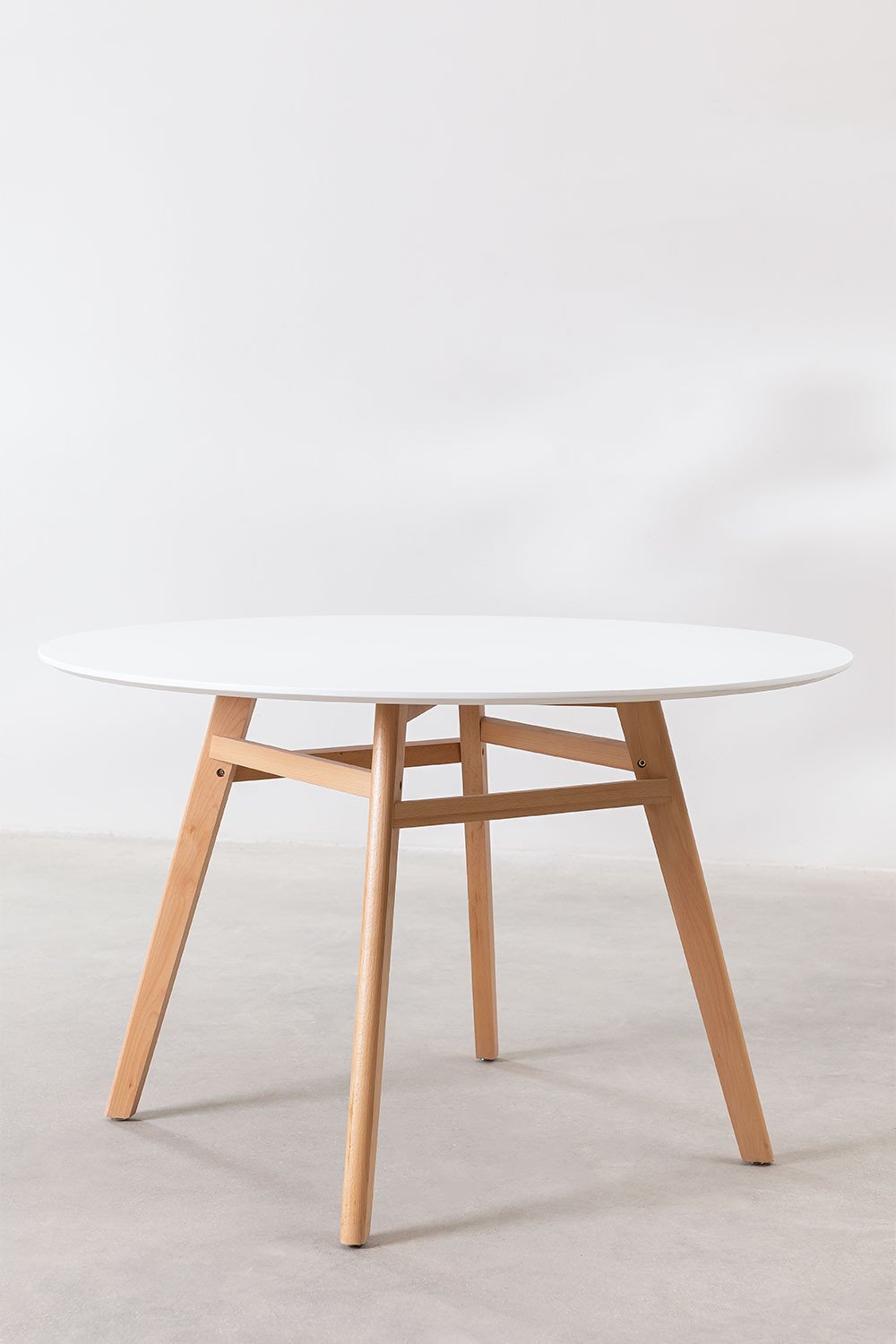 Tavolo da pranzo rotondo in MDF e legno di faggio Scand Nordic
