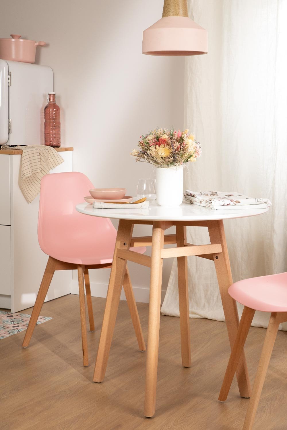 Tavolo da pranzo rotondo in MDF e legno di faggio (Ø80) Scand Nordic
