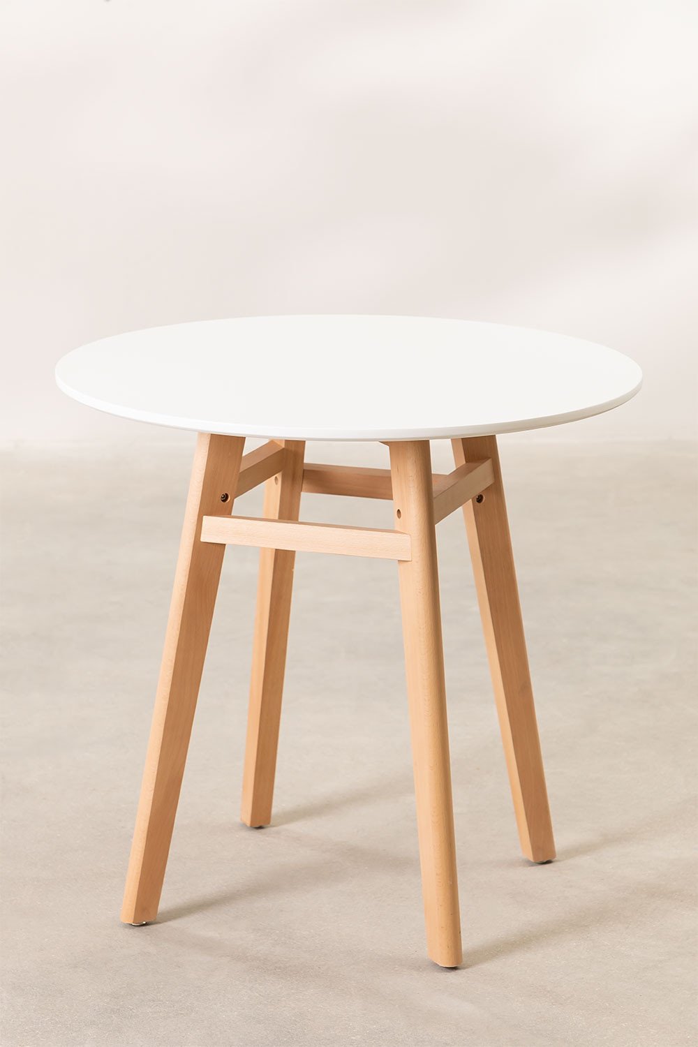 Tavolo da pranzo rotondo in MDF e legno di faggio (Ø80) Scand Nordic