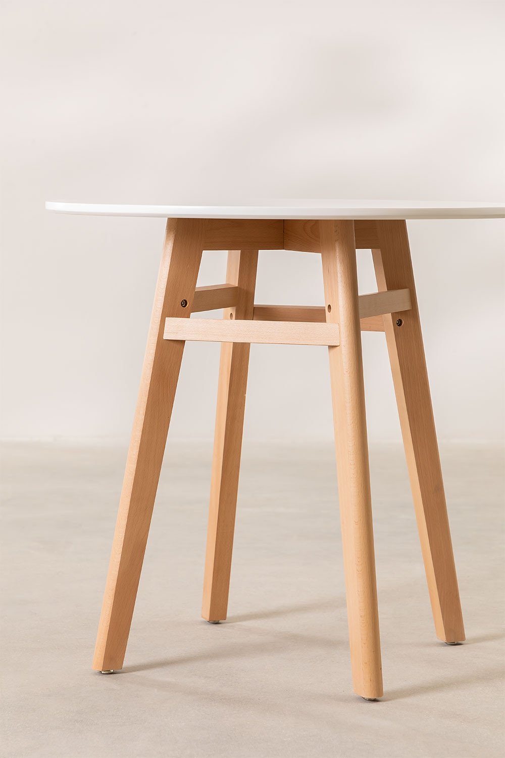 Tavolo da pranzo rotondo in MDF e legno di faggio (Ø80) Scand Nordic