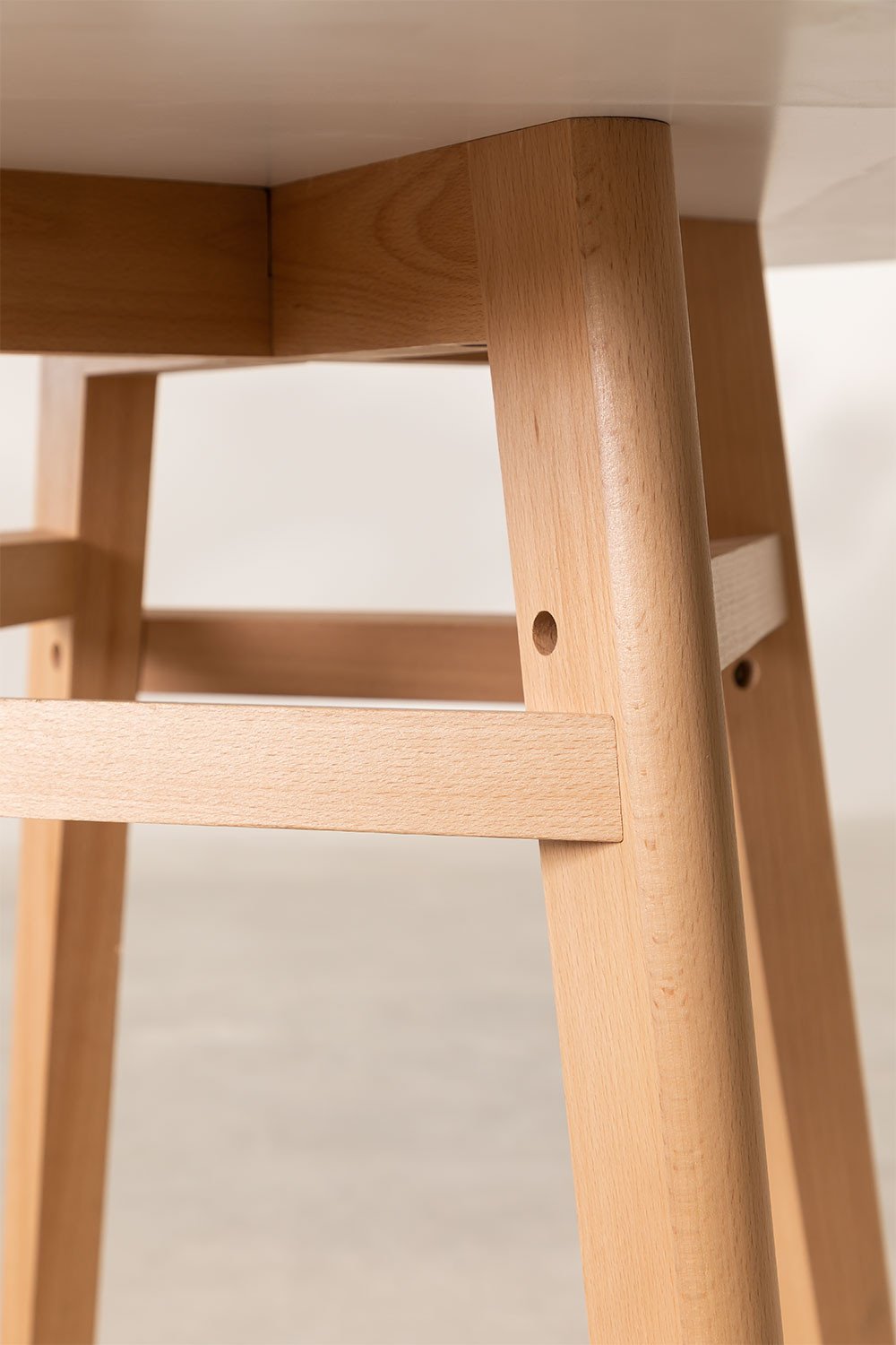 Tavolo da pranzo rotondo in MDF e legno di faggio (Ø80) Scand Nordic