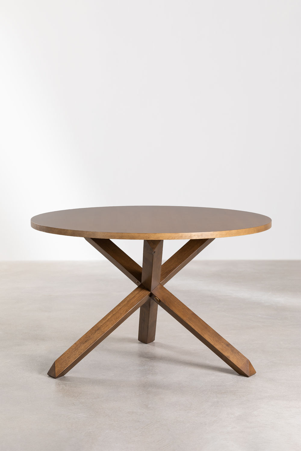 Tavolo da pranzo rotondo Ø120 cm in MDF e legno Mieren