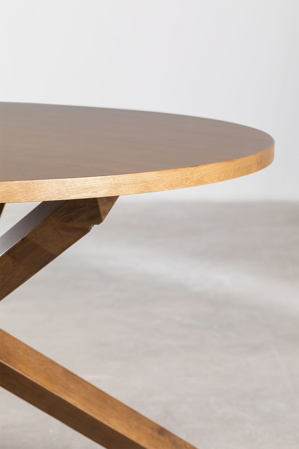 Tavolo da pranzo rotondo Ø120 cm in MDF e legno Mieren