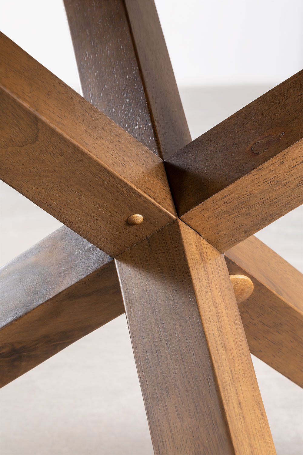 Tavolo da pranzo rotondo Ø120 cm in MDF e legno Mieren