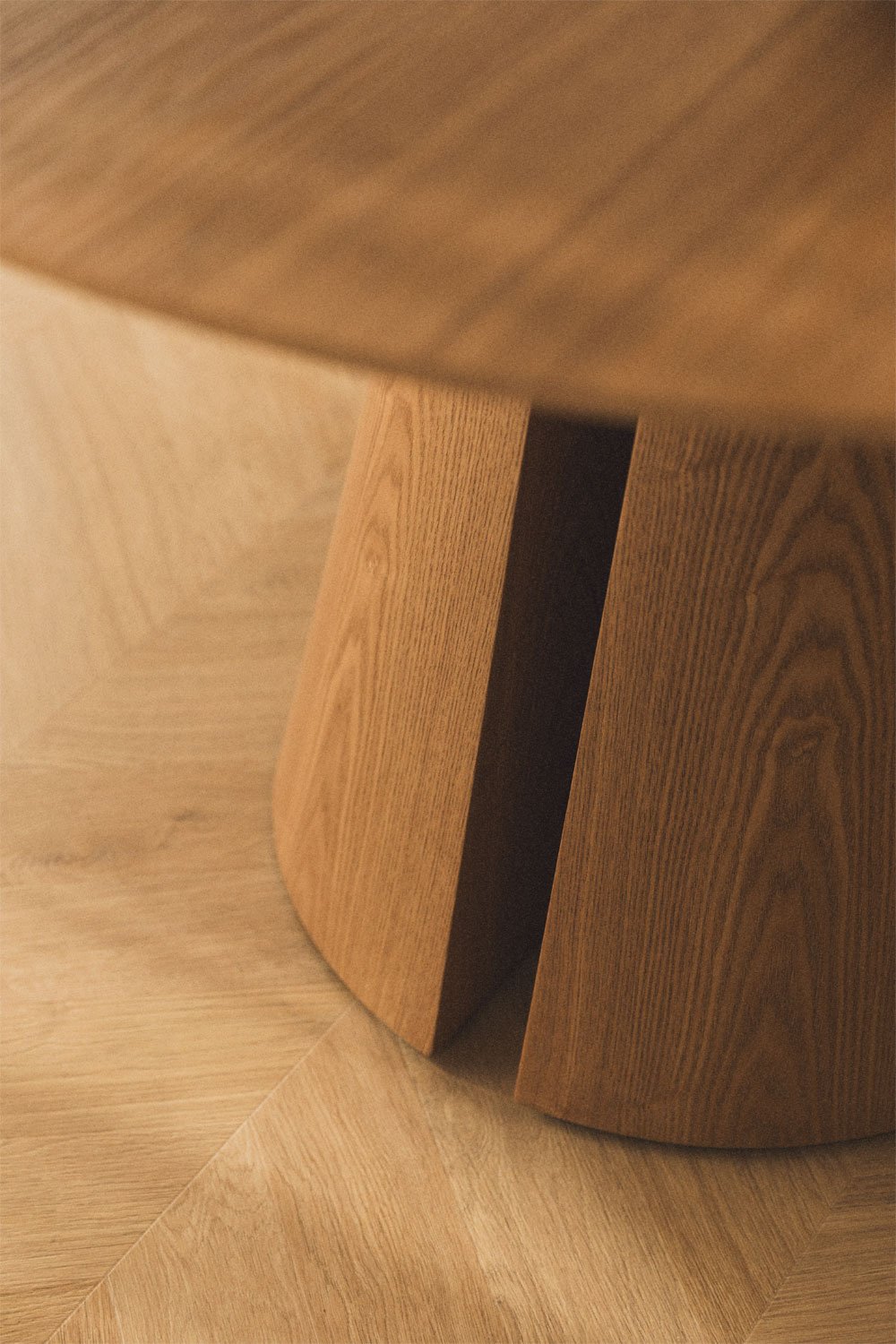 Tavolo da pranzo rotondo Ø120 cm in MDF e impiallacciatura di frassino Agnes