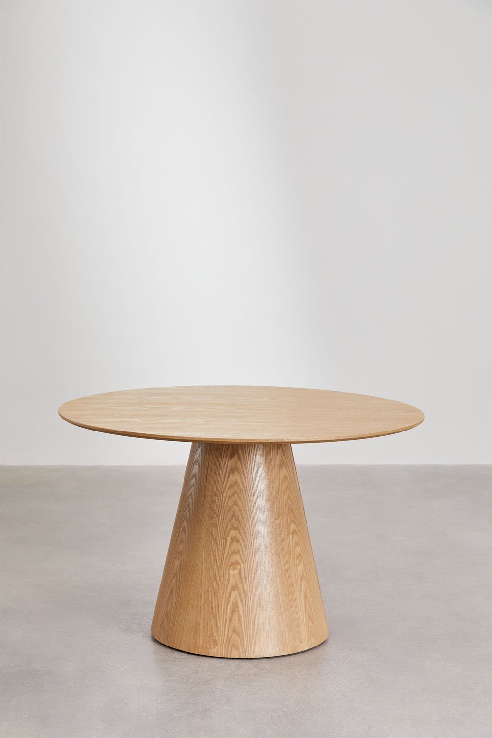 Tavolo da pranzo rotondo Ø120 cm in MDF e impiallacciatura di frassino Agnes