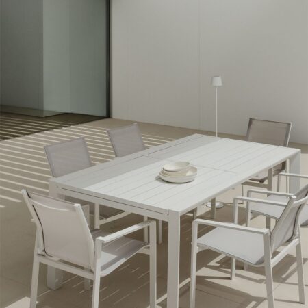 Mesa de jardín rectangular 180-240x100 cm extensible en aluminio Starmi