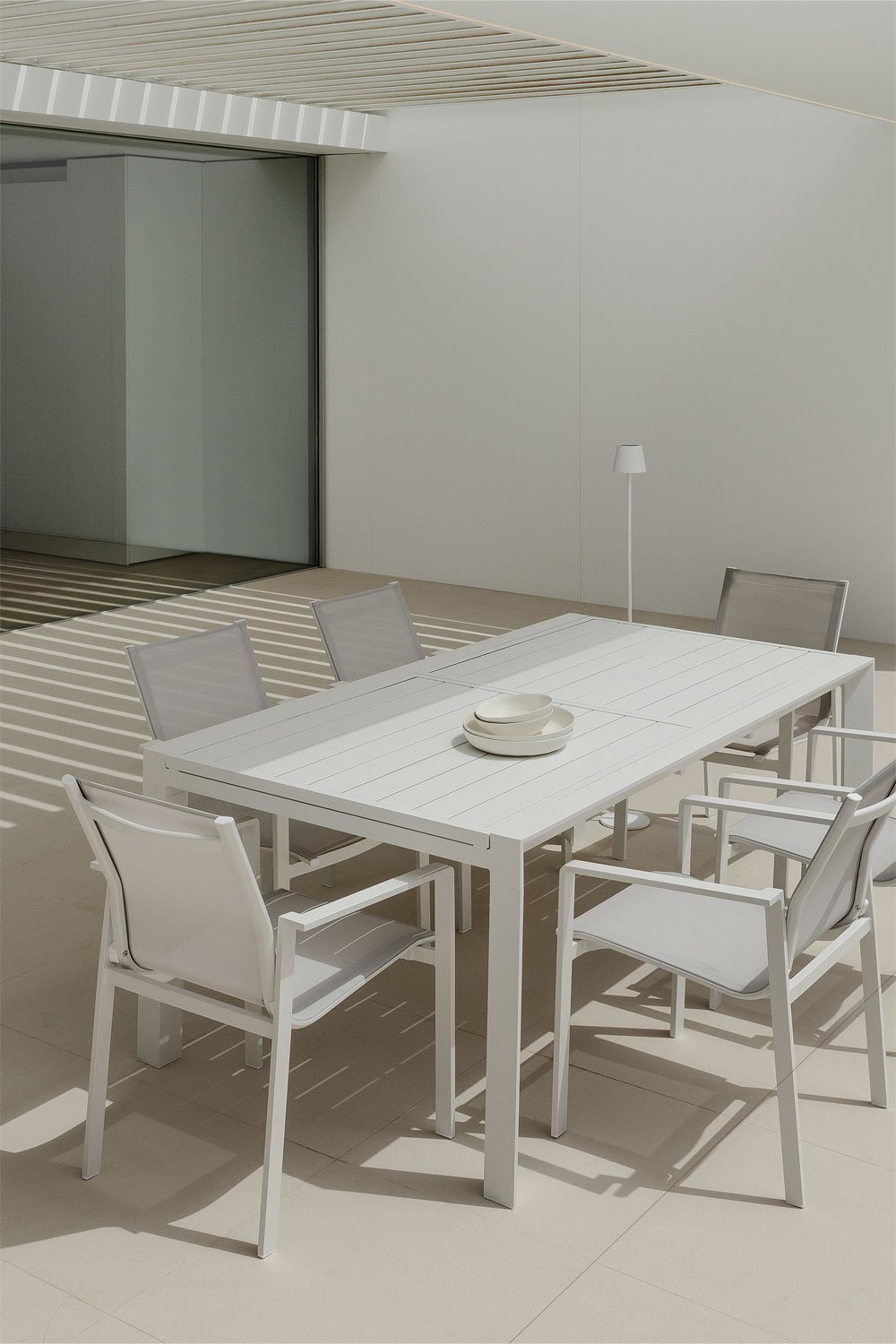 Mesa de jardín rectangular 180-240x100 cm extensible en aluminio Starmi