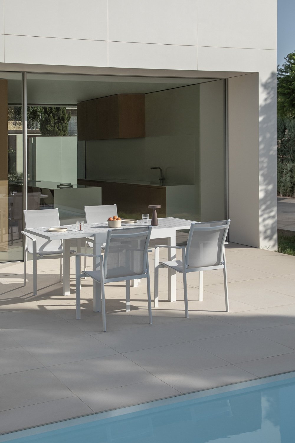 Tavolo da giardino 90-180x90 cm allungabile alluminio Starmi
