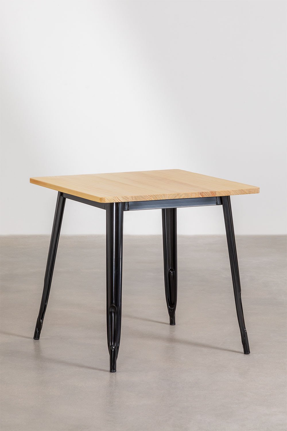 Tavolo Quadrato in Legno e Acciaio (80x80)  LIX