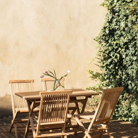 Tavolo da Giardino Rettangolare Pieghevole in Legno di Teak (120x70 cm) Pira