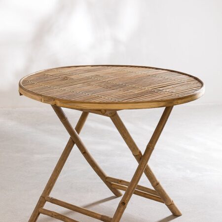 Tavolo da giardino rotondo pieghevole in bambù (Ø90 cm) Lipe