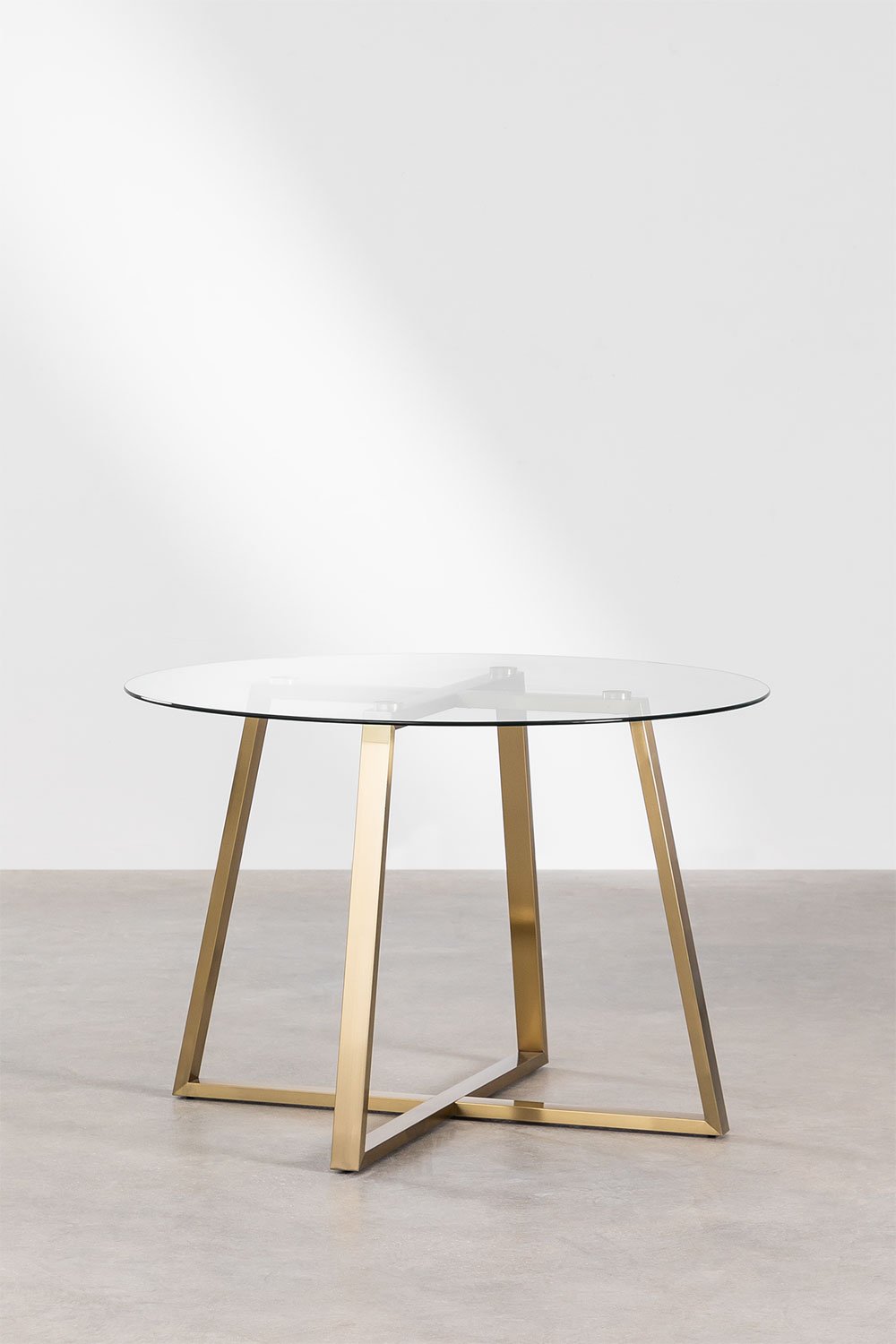 Tavolo rotondo in vetro e acciaio (110 cm) Salyms