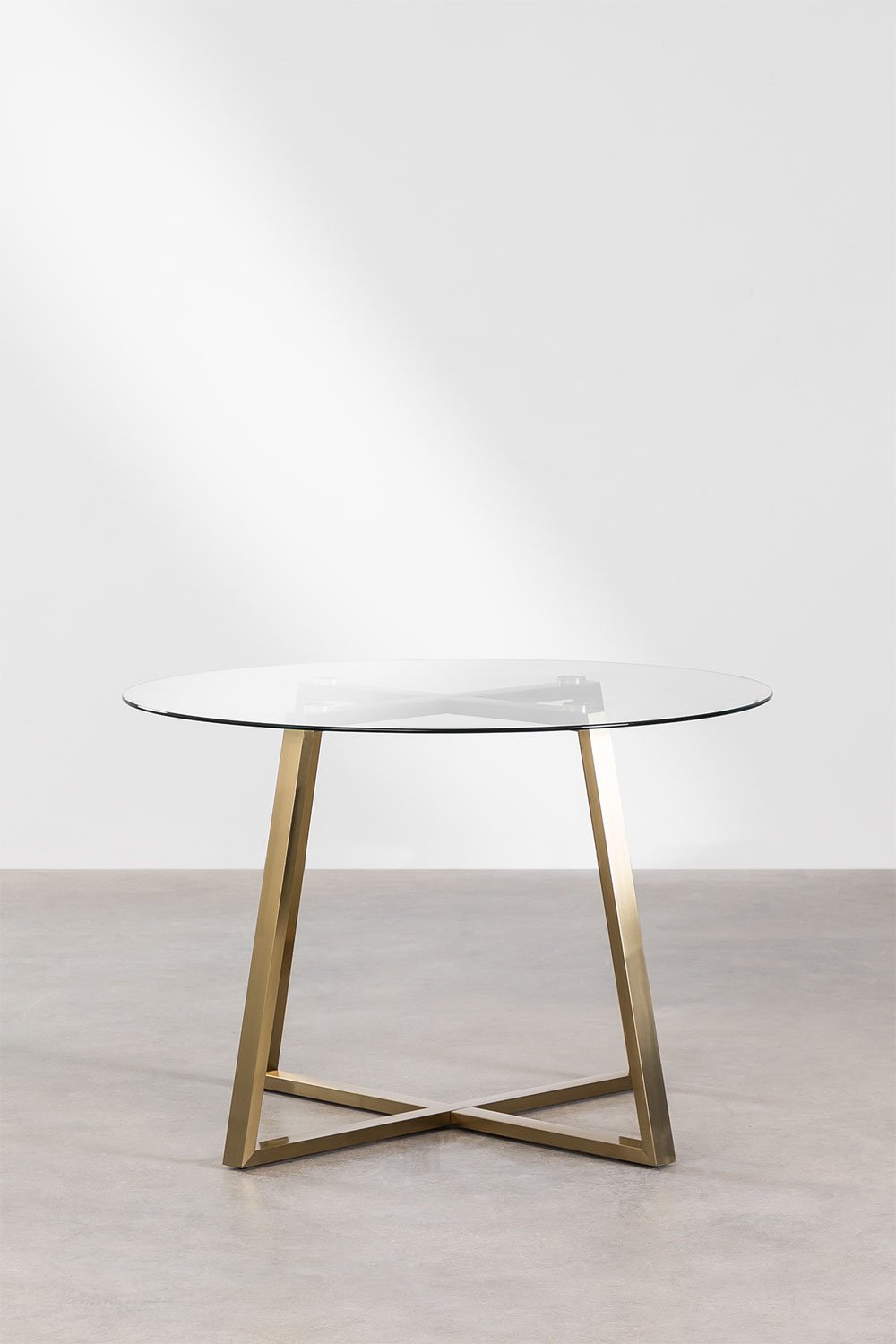 Tavolo rotondo in vetro e acciaio (110 cm) Salyms