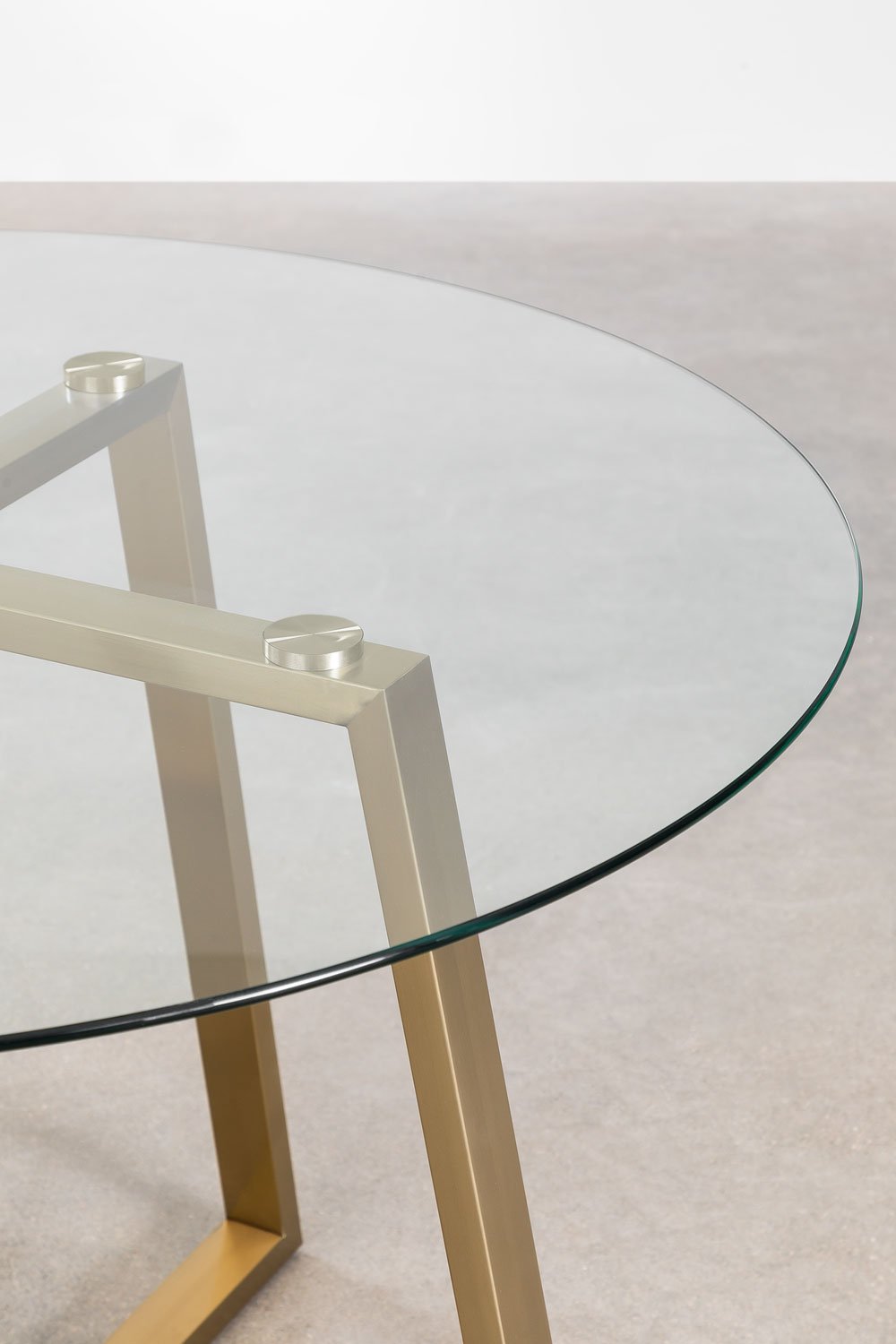 Tavolo rotondo in vetro e acciaio (110 cm) Salyms