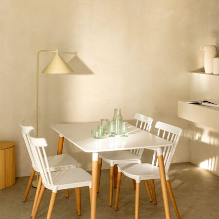 Tavolo da Pranzo Rettangolare in Legno di Faggio e MDF (120x80 cm) Royal