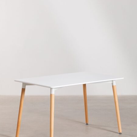 Tavolo da Pranzo Rettangolare in Legno di Faggio e MDF (120x80 cm) Royal